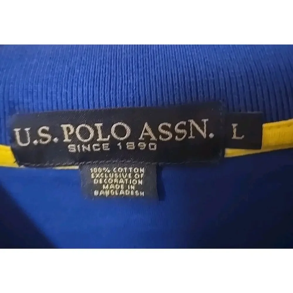 Polo Ralph Lauren Polo Shirt Mens L Classic Fit Pima Soft Touch Blue Embroidered